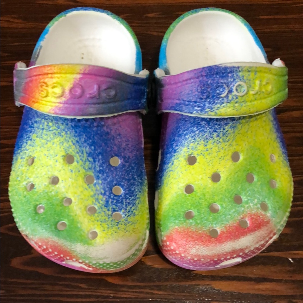 CROCS Yellow and Green Sandals Vibrant and Comfortable